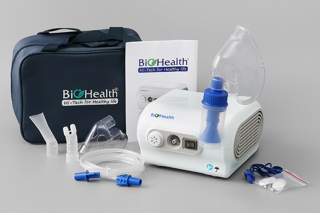 Máy xông khí dung BioHealth NEB PRO - Tặng kèm chai xịt mũi kháng Virus VIRALEZE