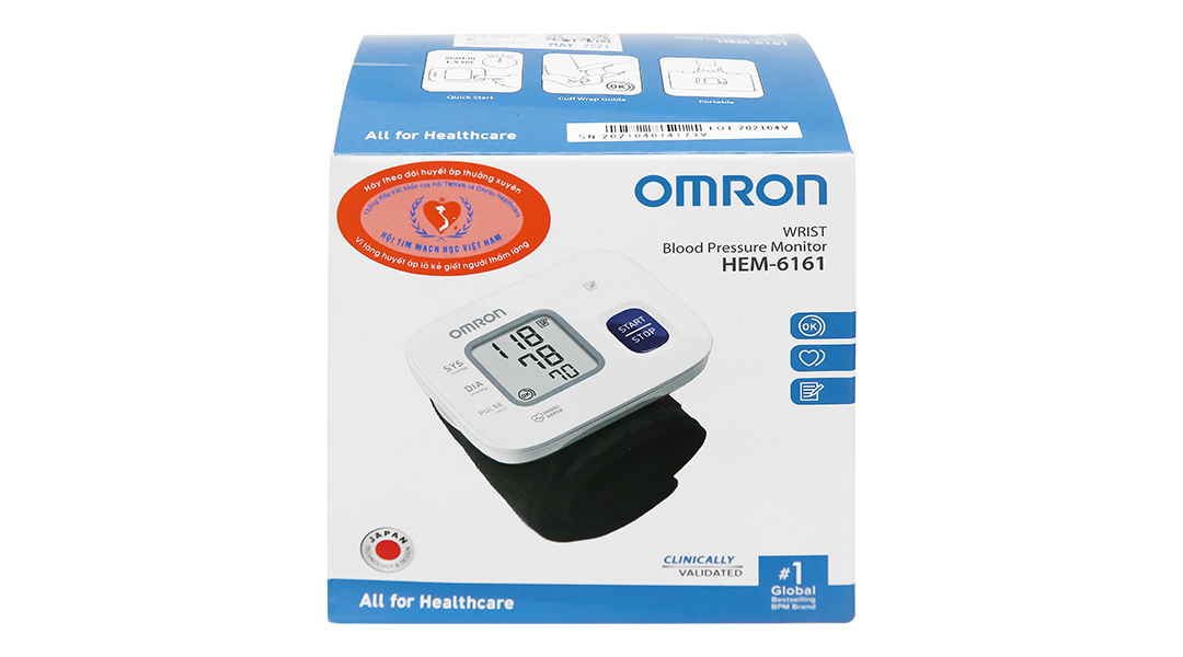 Máy huyết áp điện tử cổ tay Omron Hem-6161 photo 1