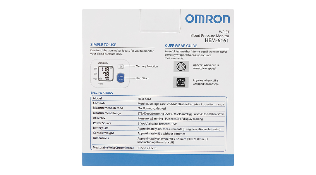Máy huyết áp điện tử cổ tay Omron Hem-6161 photo 2